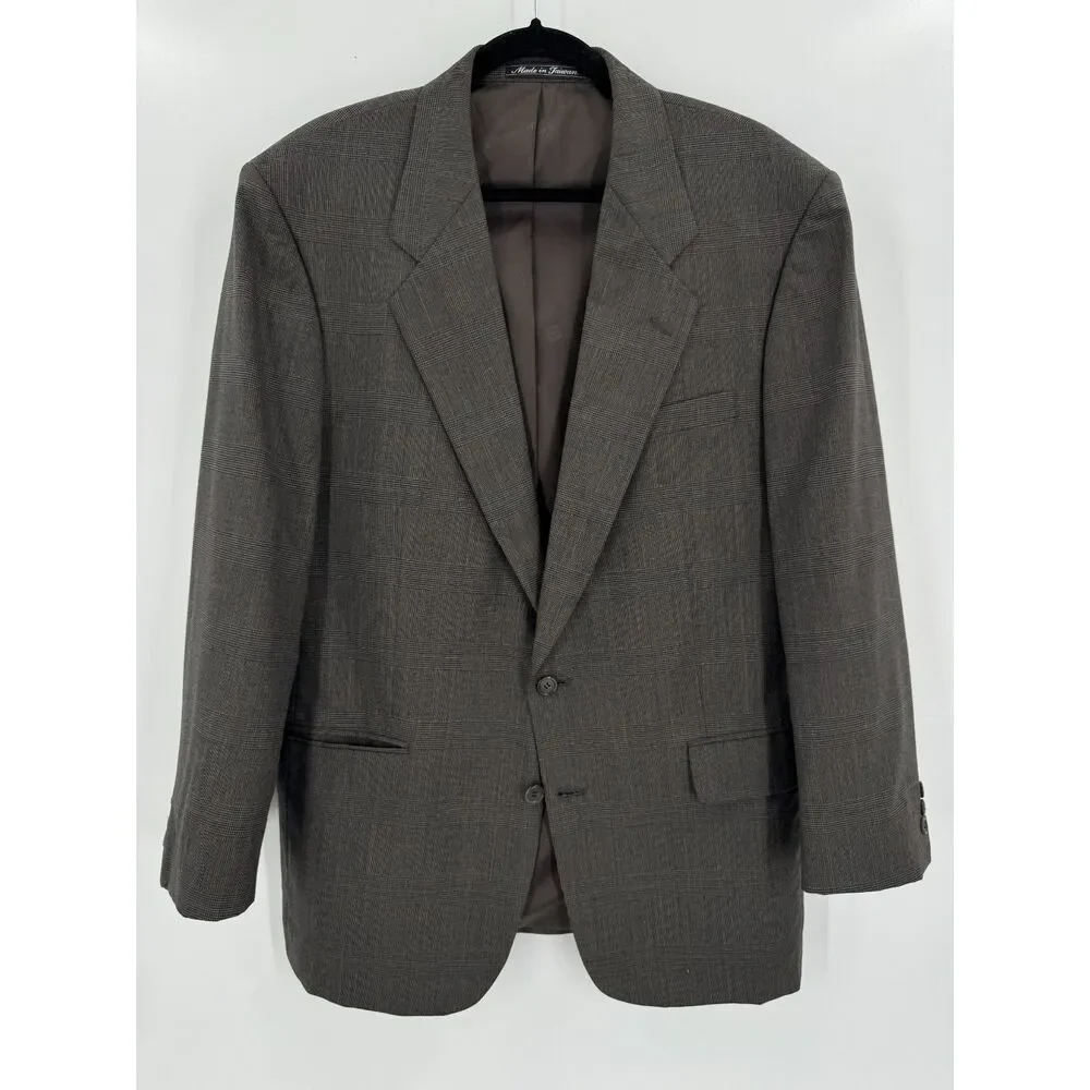 PIERRE BALMAIN Gray Brown 2 Button Blazer Size 42R